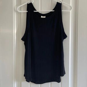 Soma Cool Nights Black Ribbed Tank Top with Rounded Hem Size Medium